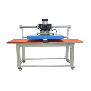 Estampadora plana base doble 40x60 cm bajada automática alta producción base superior móvil